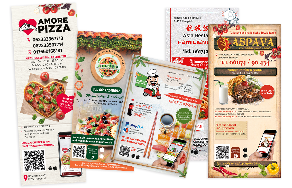 Professionelles Speisekarten Design inklusive Kennzeichnung von Zusatzstoffen und Allergenen von order smart