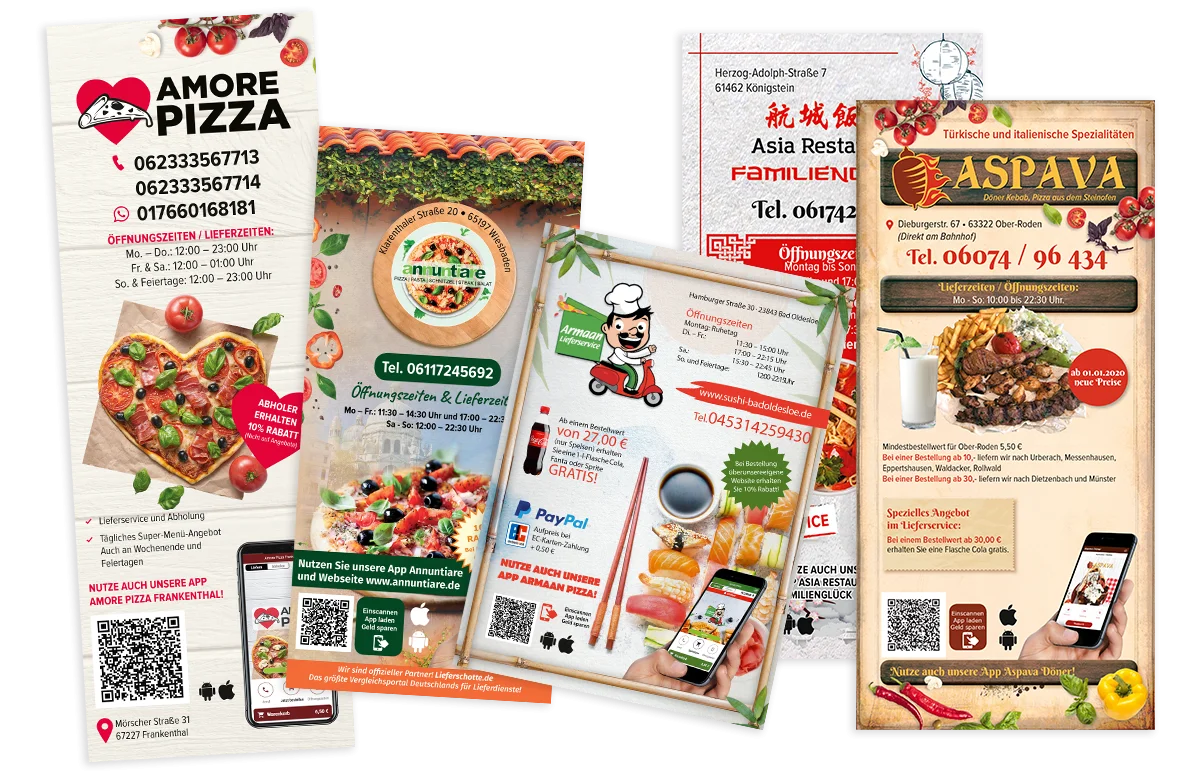 Professionelles Speisekarten Design inklusive Kennzeichnung von Zusatzstoffen und Allergenen von order smart
