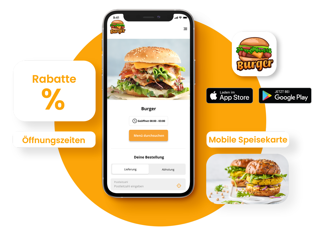 App-Shop für Burger Lieferdienste ordersmart