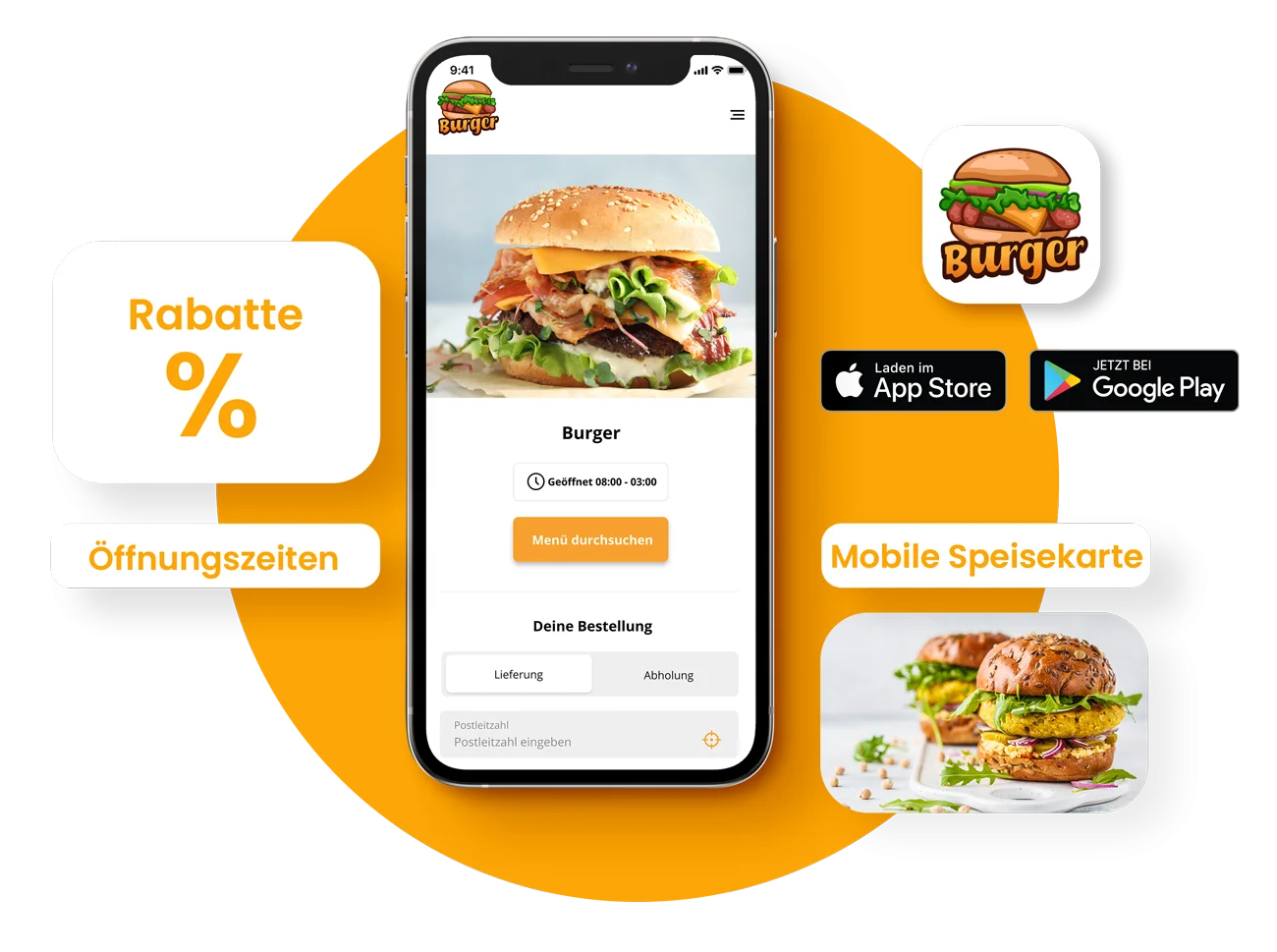 App-Shop für Burger Lieferdienste ordersmart