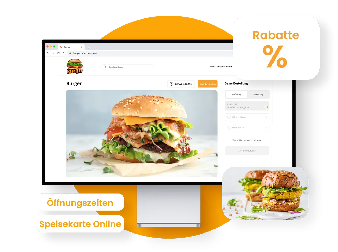 Web-Shop für Burger Lieferdienste ordersmart