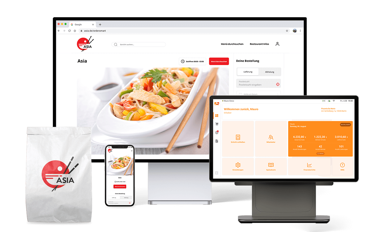 App & Web-Shop für Asia Lieferdienste order smart