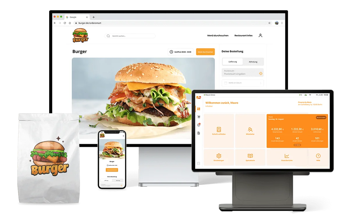 App & Web-Shop für Burger Lieferdienste order smart
