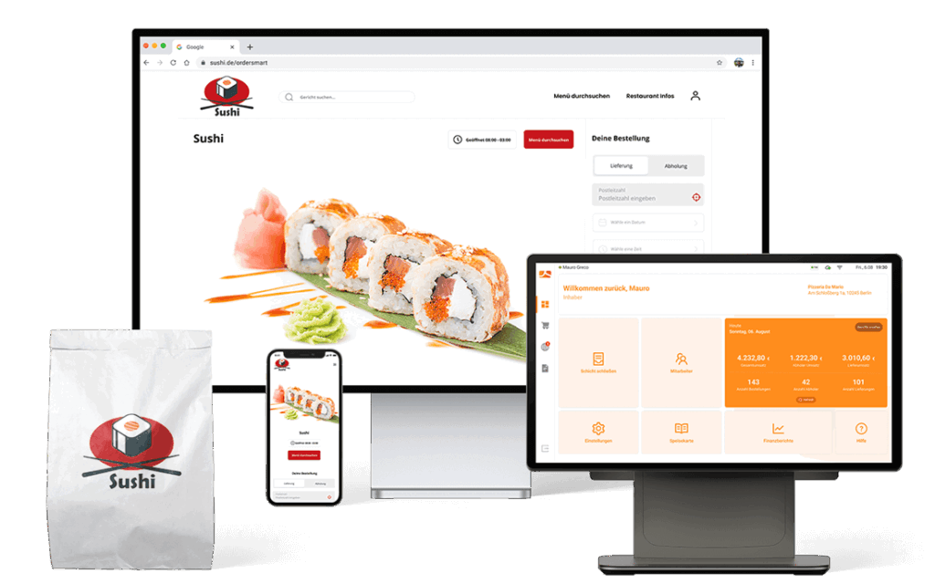 App & Web-Shop für Sushi Lieferdienste order smart