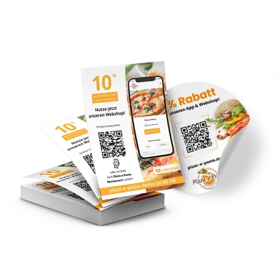 Flyern und Aufklebern