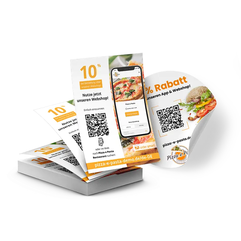 Flyern und Aufklebern